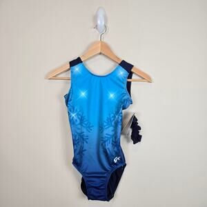 GK Elite Blue Shimmer & Shine Leotard Size Adult Extra Small AXS Gymnastics Tank
